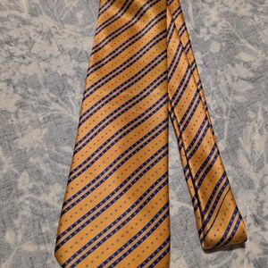 Stefano Ricci Gold and Blue Patterned Tie